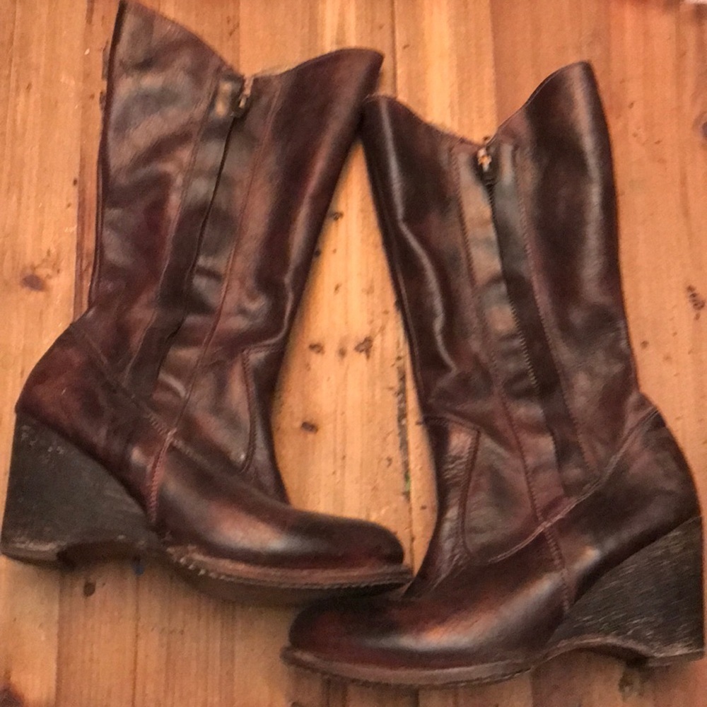 Wedge heel Bed Stu leather boot